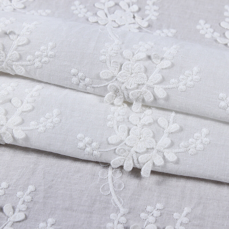 Embroidered Fabric Cutwork 100% Cotton for Women's Wear Wholesale Supp 5